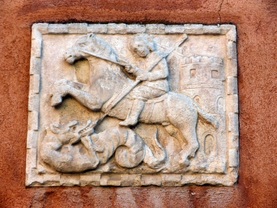 Bas-relief of St George and the Dragon,  Corte Bollani, Venice