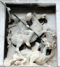 Bas-relief of St George and the Dragon,  Campiello Drio Agli Incurabili, Venice