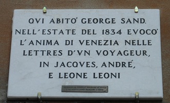 Plaque to George Sand, Venice