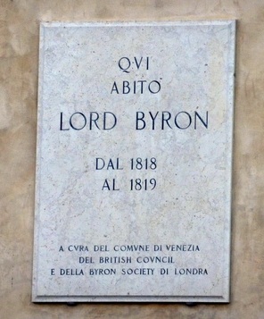 Plaque to Lord Byron, Palazzo Mocenigo, Venice