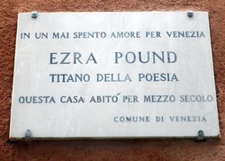 Plaque to Ezra Pound, Calle Querini, Venice