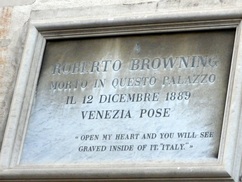 Plaque to Robert Browning, Venice